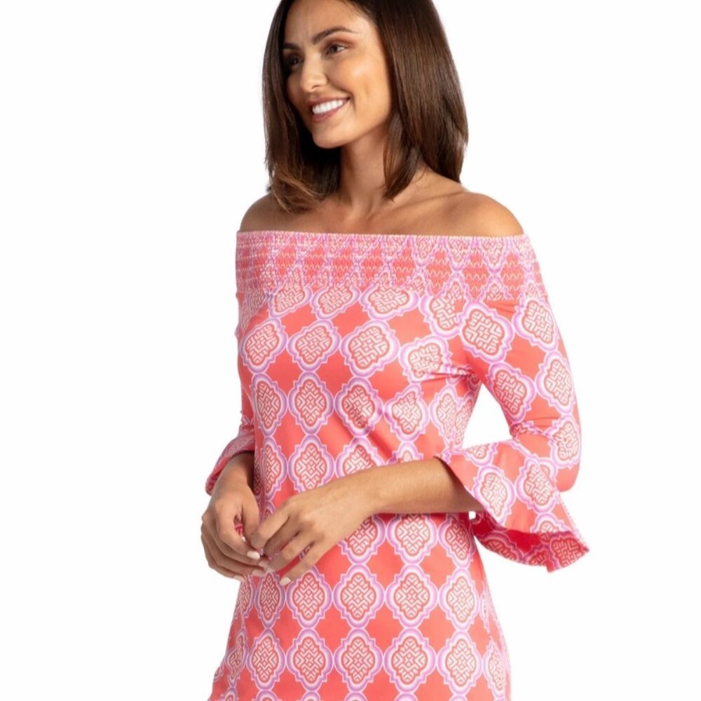Cabana Life ~ Off the Shoulder Geo Dress